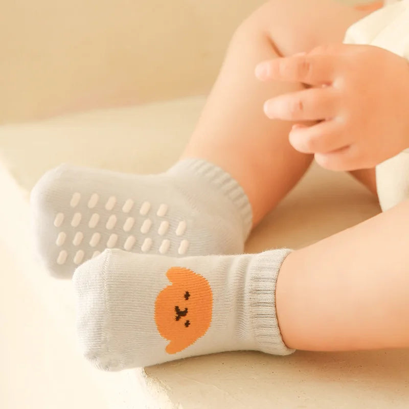 3 Pairs Baby Mesh Socks (0–5Y) – Breathable Anti-Slip Cartoon Boat Socks for Newborns & Toddlers – Unisex Summer Socks