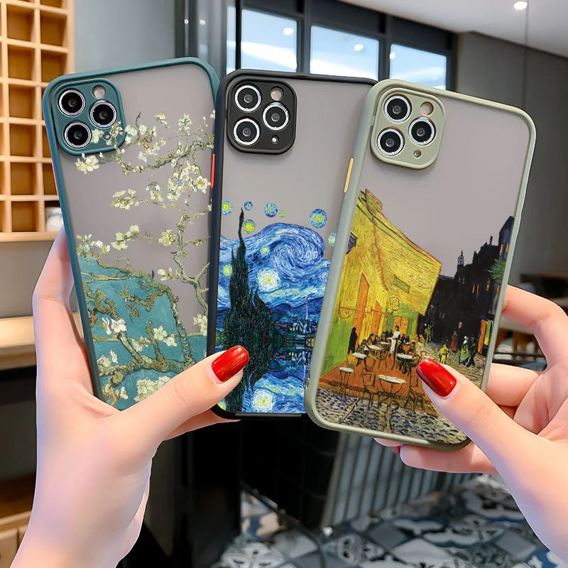 Van Gogh Art iPhone Case – Oil Painting Shockproof Cover for iPhone 14, 15, 16 Series