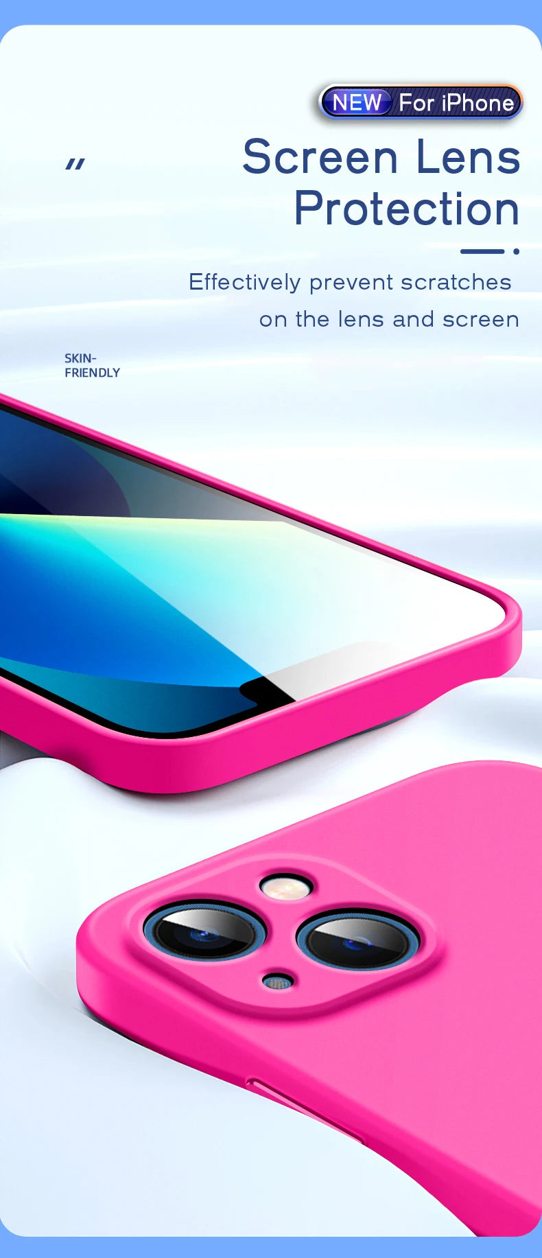 Official-Style Silicone Case for iPhone 15 & 16 Series – Shockproof Solid Color Cover with Fall & Collision Protection