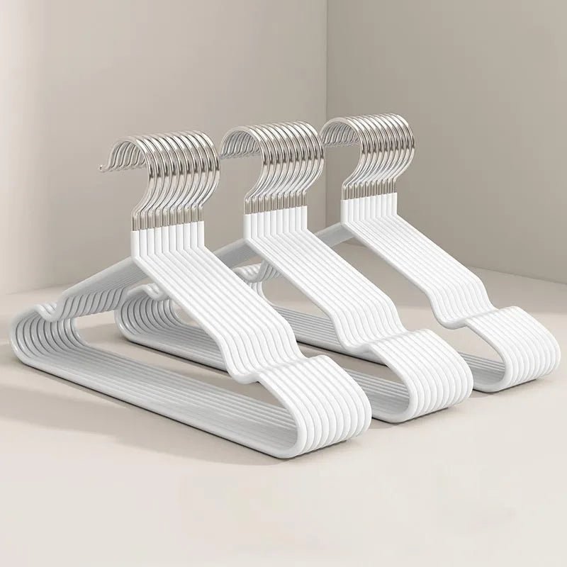 10PCS Heavy Duty Metal Coat Hangers – Non-Slip Suit & Jacket Hangers with Round Notches for Dresses & Shirts