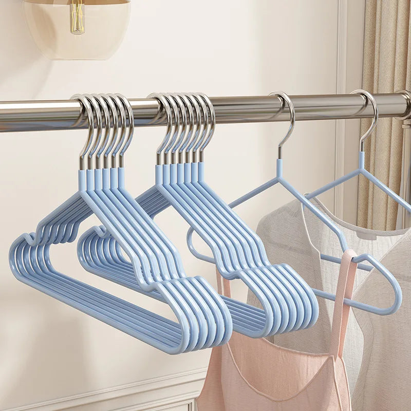 10PCS Heavy Duty Metal Coat Hangers – Non-Slip Suit & Jacket Hangers with Round Notches for Dresses & Shirts