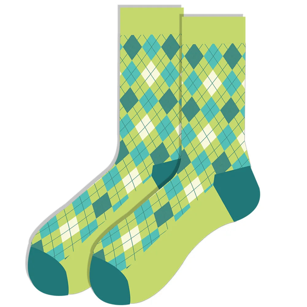Men's socks original design happy socks animal food astronaut men's socks crew geometric women's socks halloween socks