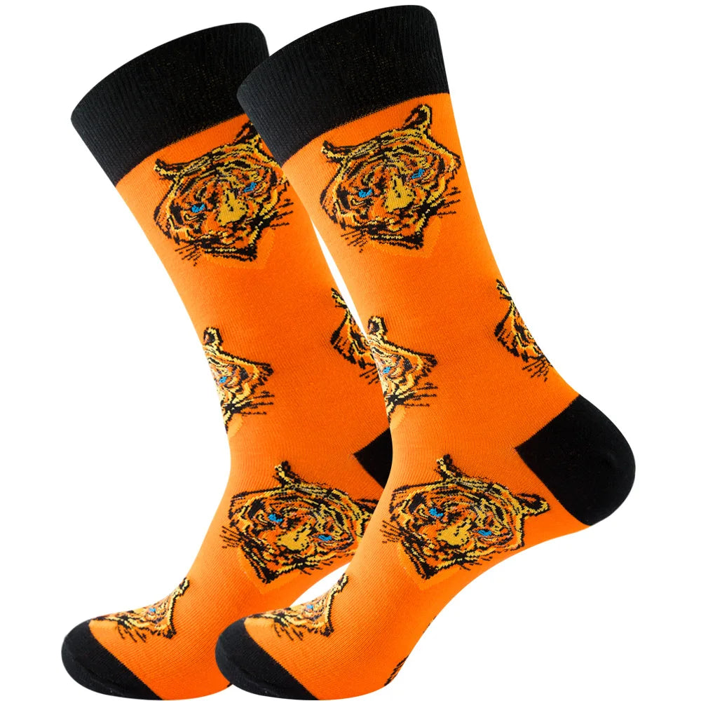 Men's socks original design happy socks animal food astronaut men's socks crew geometric women's socks halloween socks
