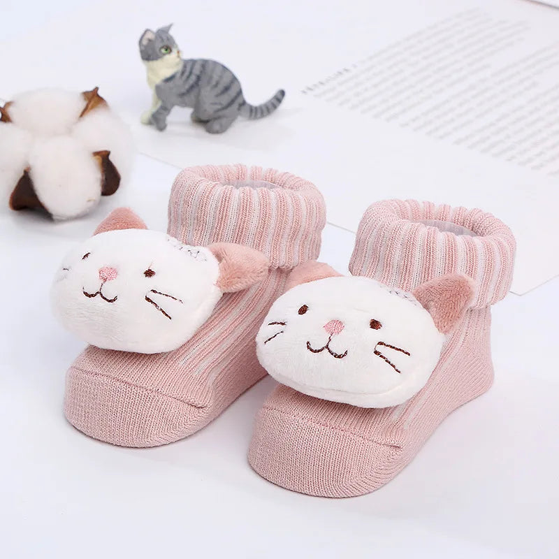 Baby Cartoon Socks Medium Tube Socks Non Slip Warm Cotton Socks Cute Children Socks Boys Girls Socks