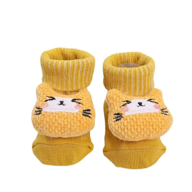 Baby Cartoon Socks Medium Tube Socks Non Slip Warm Cotton Socks Cute Children Socks Boys Girls Socks