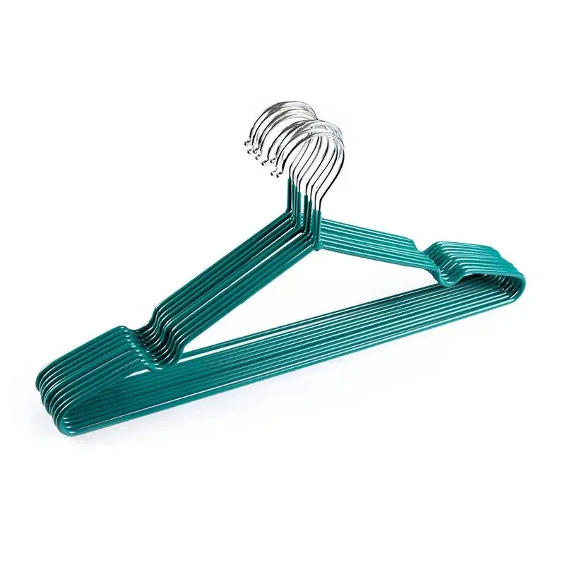 10PCS Heavy Duty Metal Coat Hangers – Non-Slip Suit & Jacket Hangers with Round Notches for Dresses & Shirts