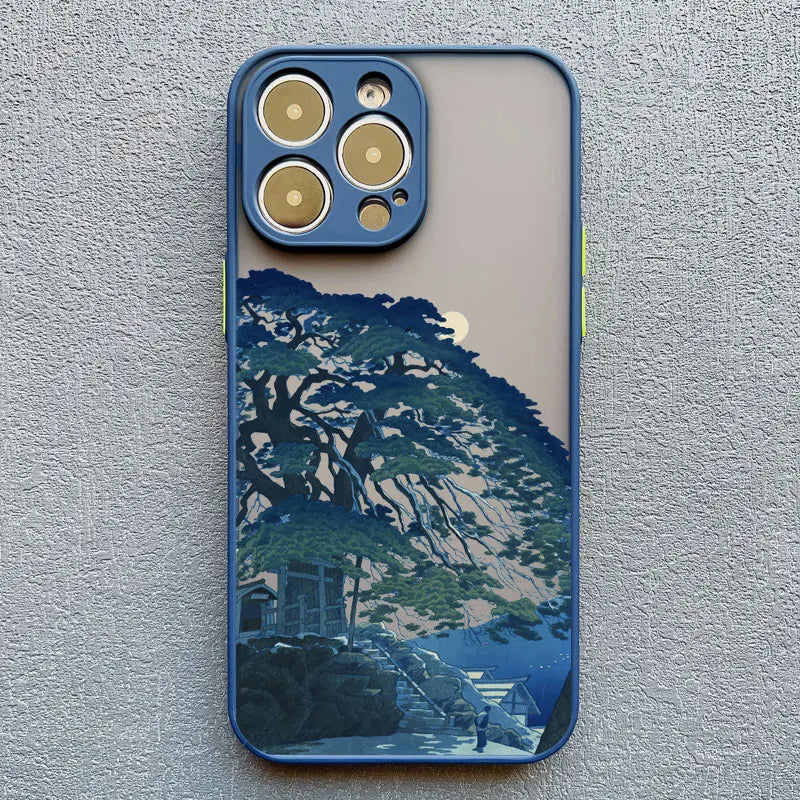 Japanese Landscape Aesthetic iPhone Case – Scenery Soft Back Cover for iPhone 14, 15, 16 Series