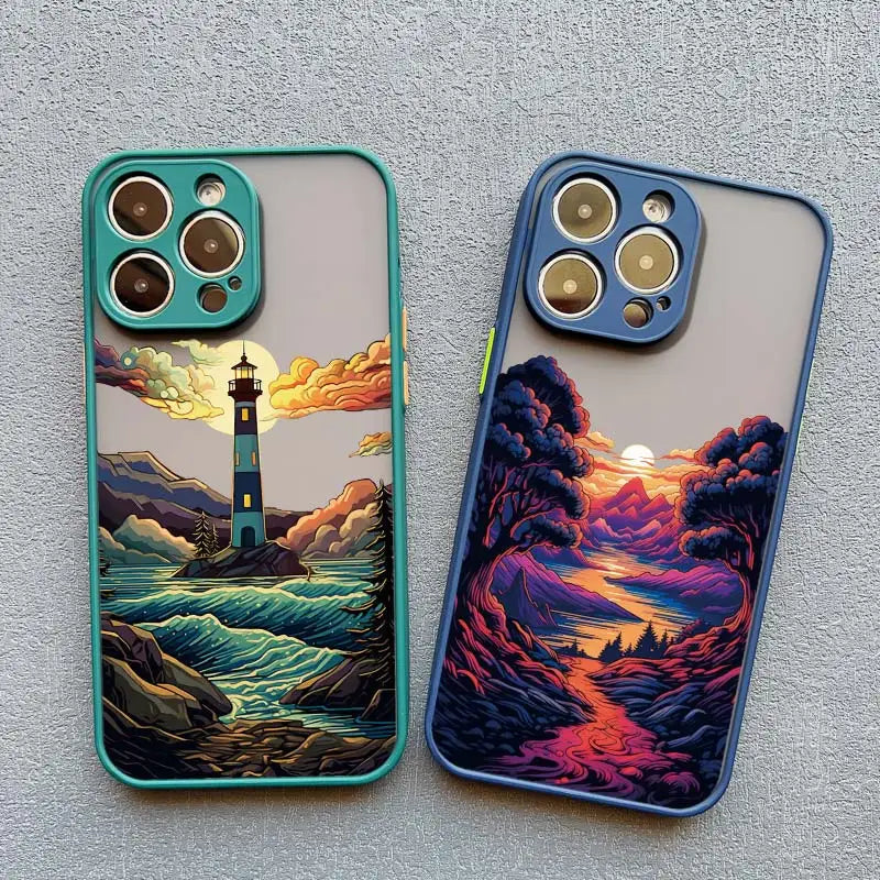 Sunrise Scenery iPhone Case – Gorgeous Mountain & River Cover for iPhone 14, 15, 16 Series