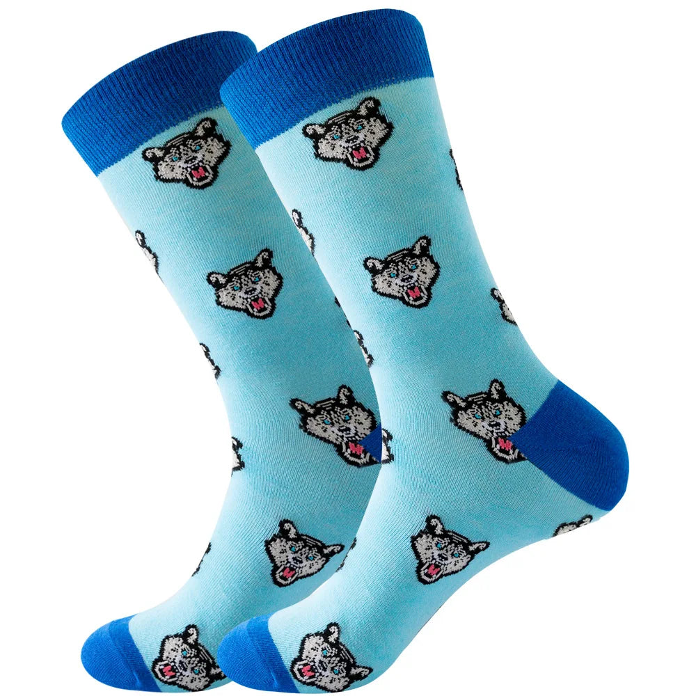 Men's socks original design happy socks animal food astronaut men's socks crew geometric women's socks halloween socks