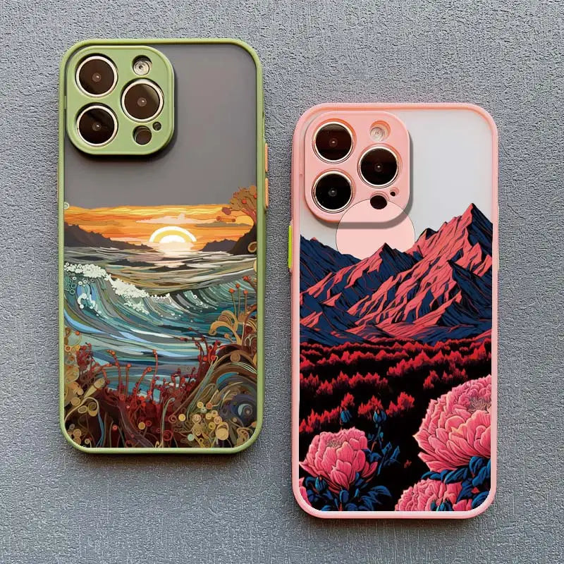 Sunrise Scenery iPhone Case – Gorgeous Mountain & River Cover for iPhone 14, 15, 16 Series