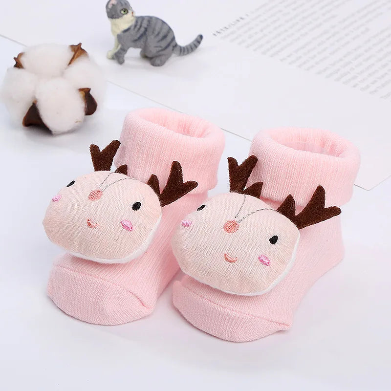 Baby Cartoon Socks Medium Tube Socks Non Slip Warm Cotton Socks Cute Children Socks Boys Girls Socks
