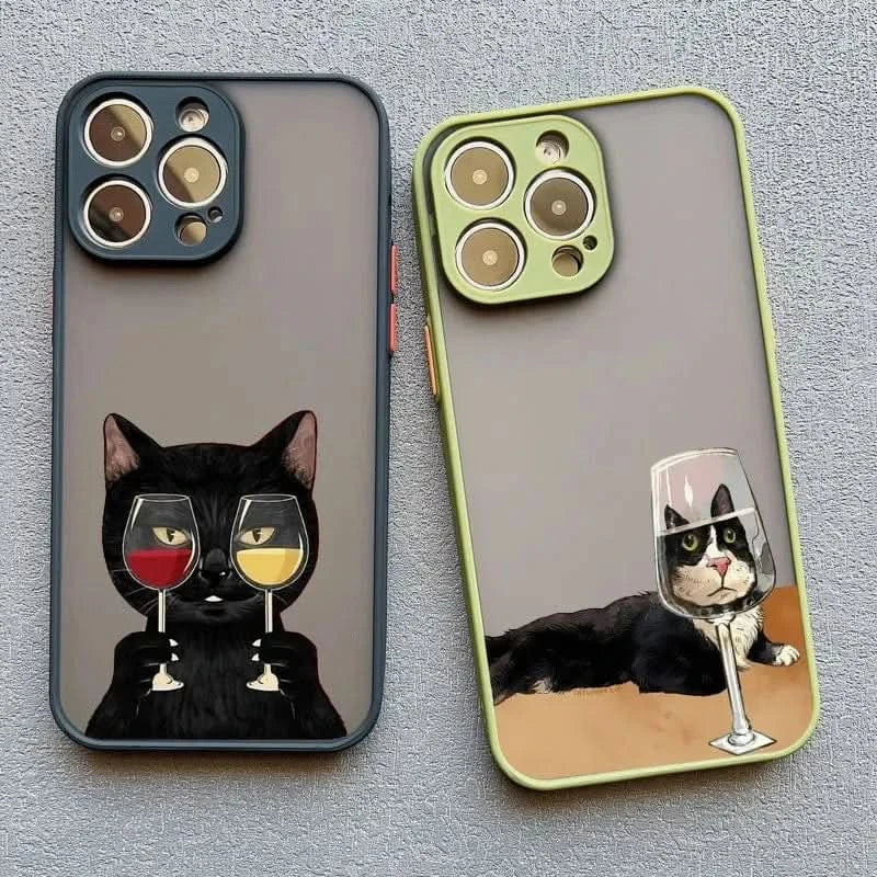 Cartoon Cat iPhone Case – Cute & Protective Cover for iPhone 14, 15, 16 - MERRIAiPhone CaseMERRIA