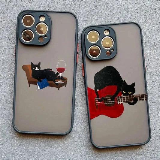 Cartoon Cat iPhone Case – Cute & Protective Cover for iPhone 14, 15, 16 - MERRIAiPhone CaseMERRIA