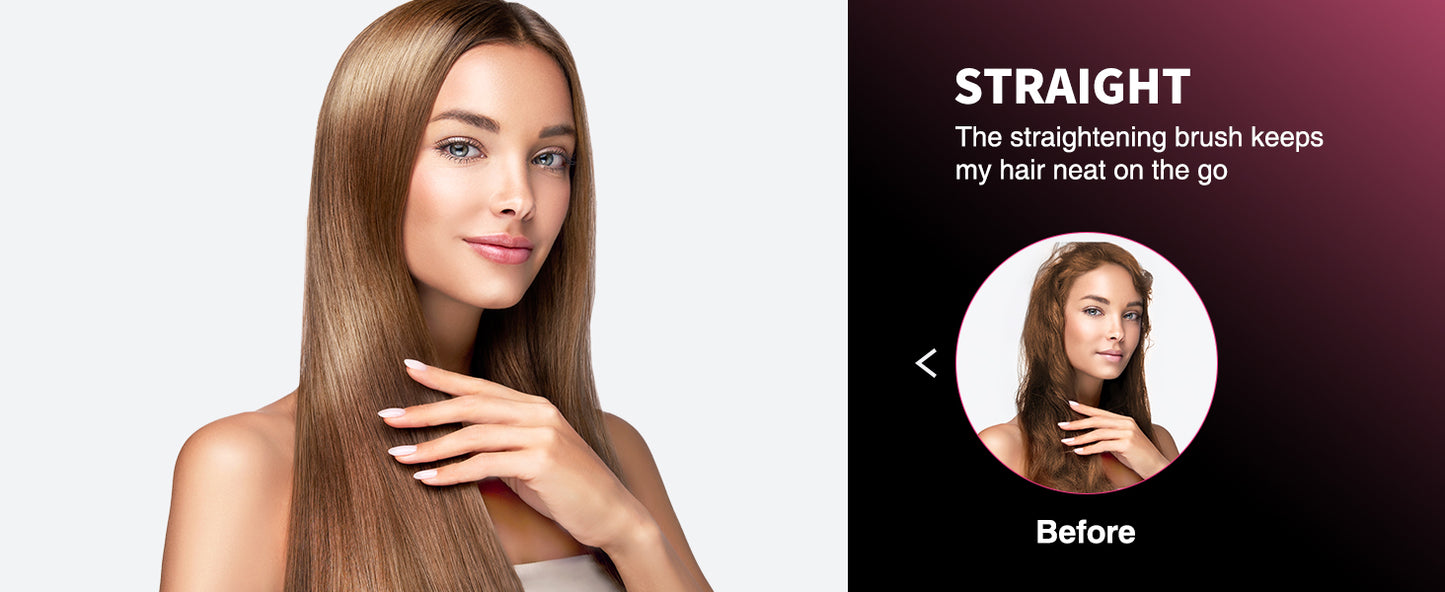 Cordless Negative Ionic Hair Straightener Brush Hot Comb 5000mAh Hair Iron Straightener Hair Straightener and Curler Women Gift