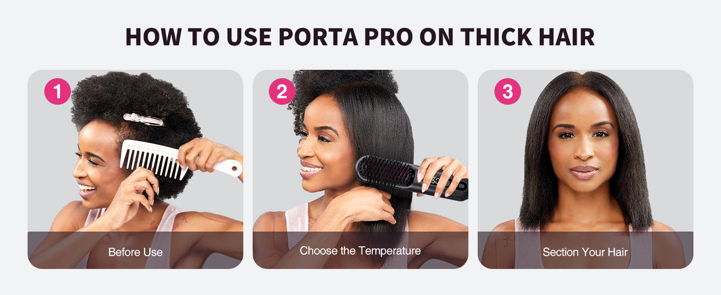 Cordless Negative Ionic Hair Straightener Brush Hot Comb 5000mAh Hair Iron Straightener Hair Straightener and Curler Women Gift