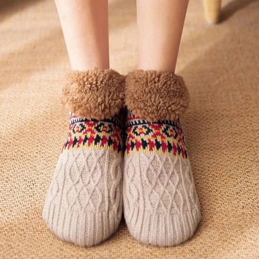 Winter Home Warm Non-slip Floor Socks Men Women Snow Slippers Yoga Sleep Carpet 2024 - MERRIAAdult SocksMERRIA