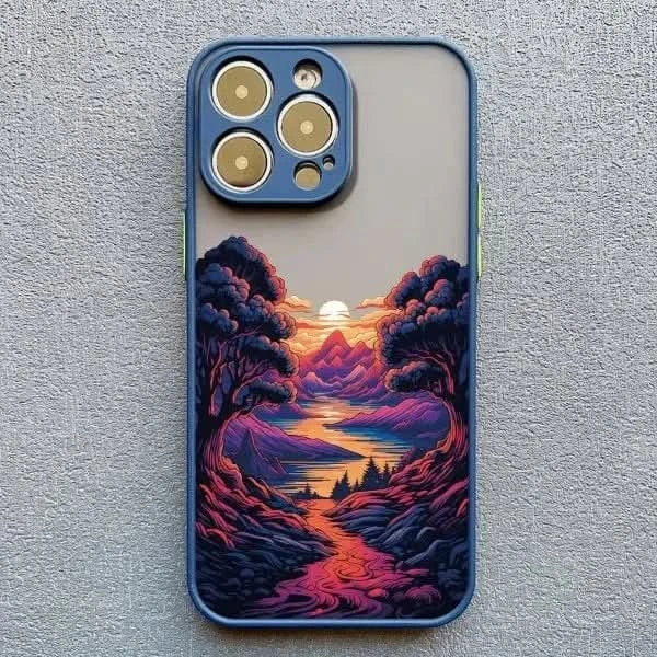 Mountain & River iPhone Case - Sunrise Design for iPhone 14-16 - MERRIAiPhone CaseMERRIASunrise Scenery iPhone Case