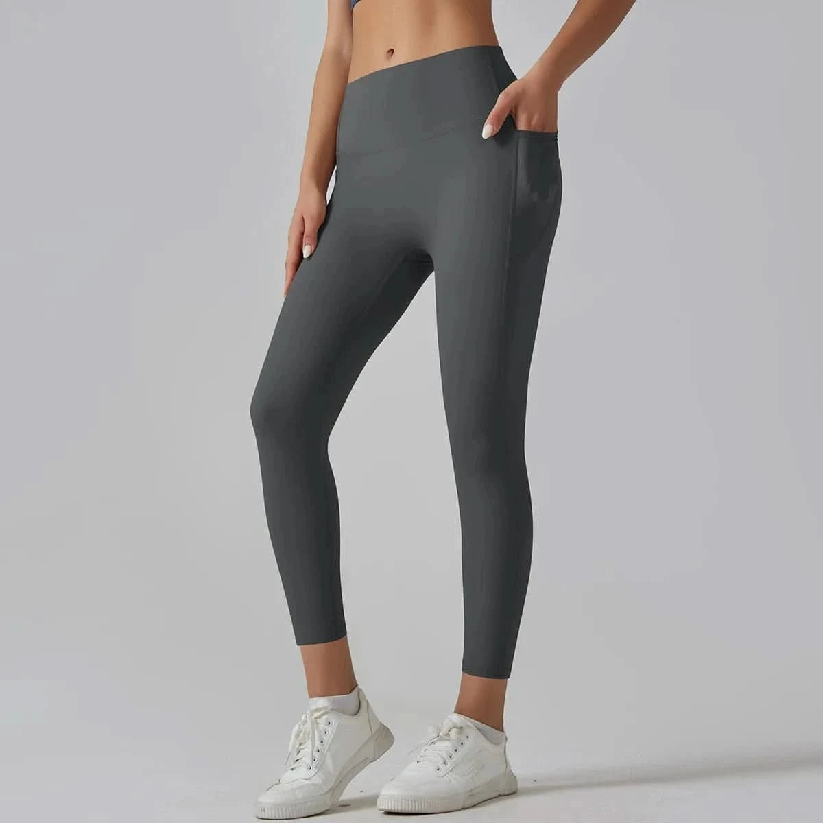 High Waist Yoga Leggings with Pockets - Tummy Control, Fitness & Sport Ready - MERRIAActivewearMERRIA
