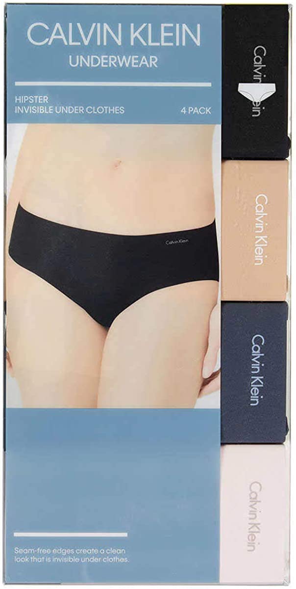 Calvin Klein 4 Pack Invisibles Hipster Panty