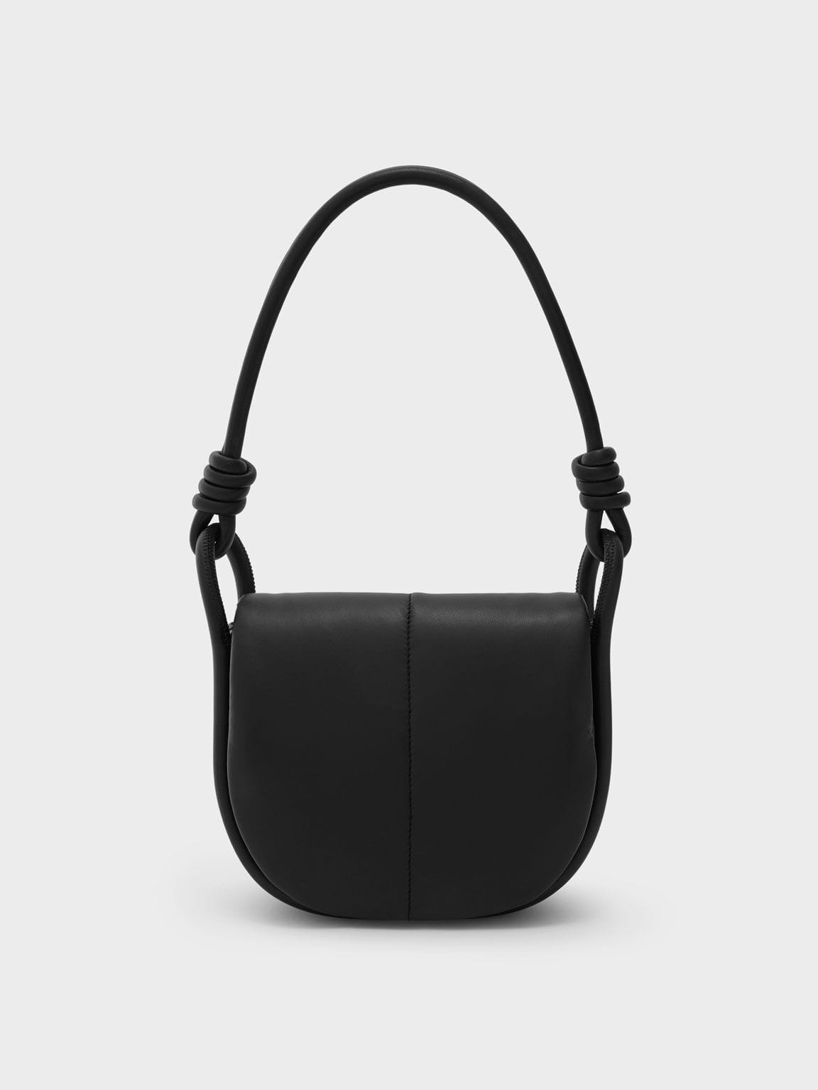 Charles & Keith Luna Knotted Handle Shoulder Bag - Black