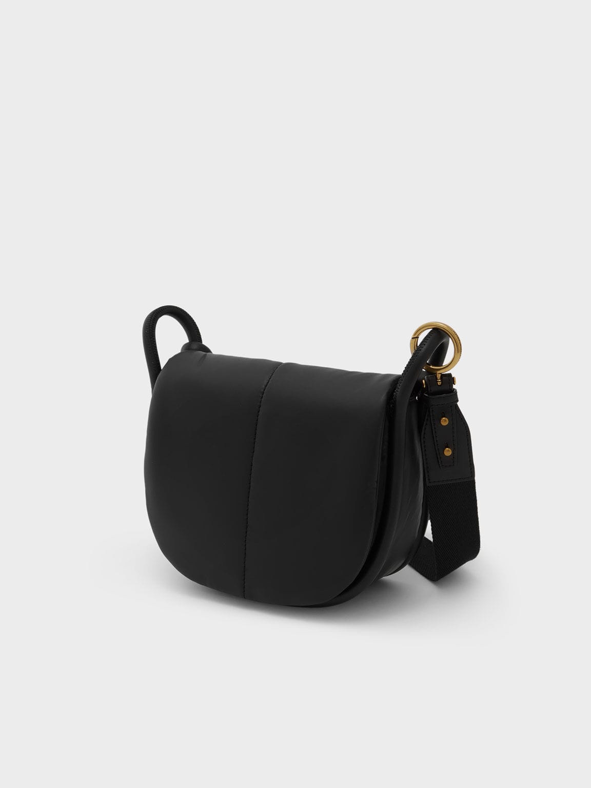 Charles & Keith Luna Knotted Handle Shoulder Bag - Black