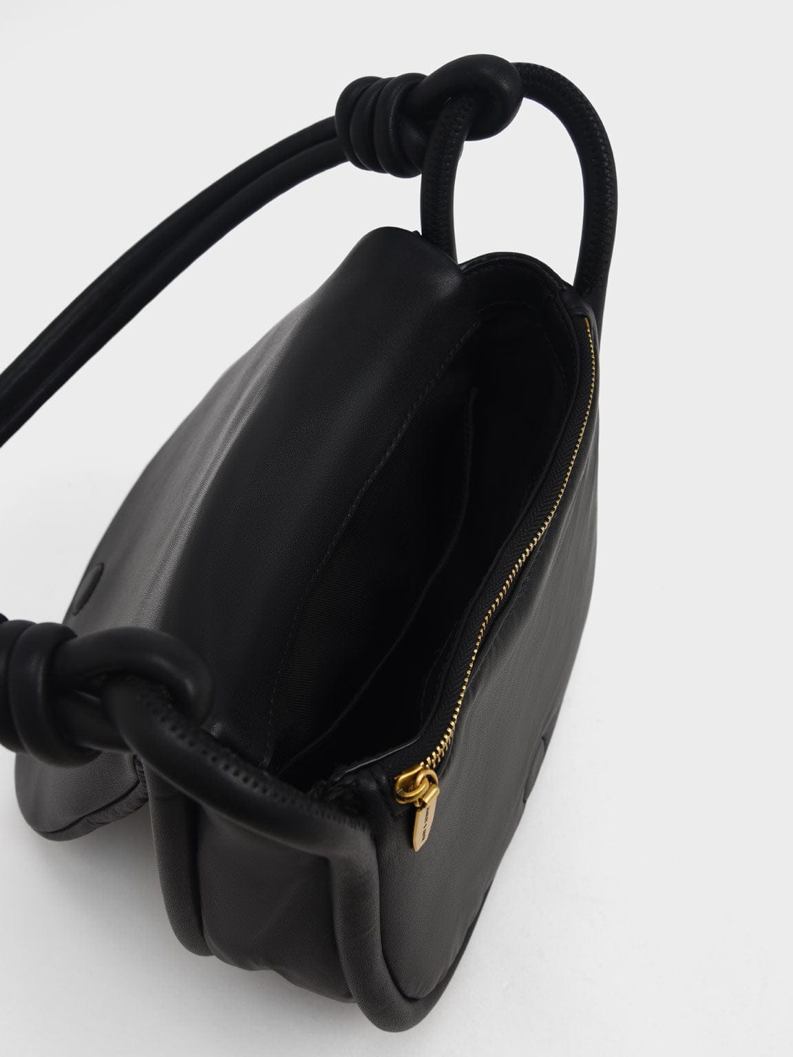 Charles & Keith Luna Knotted Handle Shoulder Bag - Black