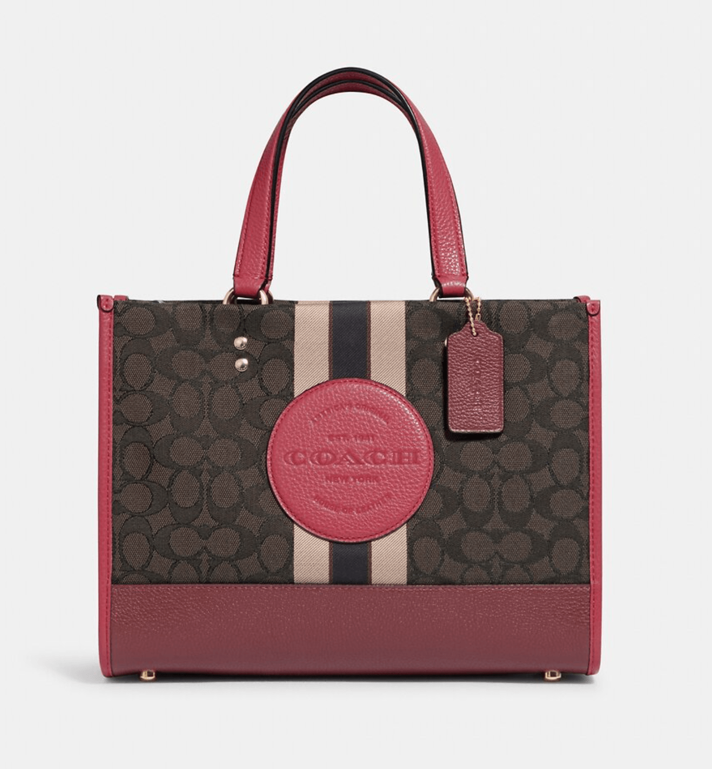 Coach Dempsey Carryall In Signature Jacquard With Stripe And Coach Patch