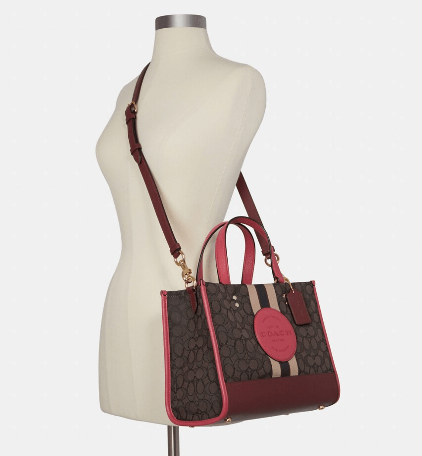 Coach Dempsey Carryall In Signature Jacquard With Stripe And Coach Patch