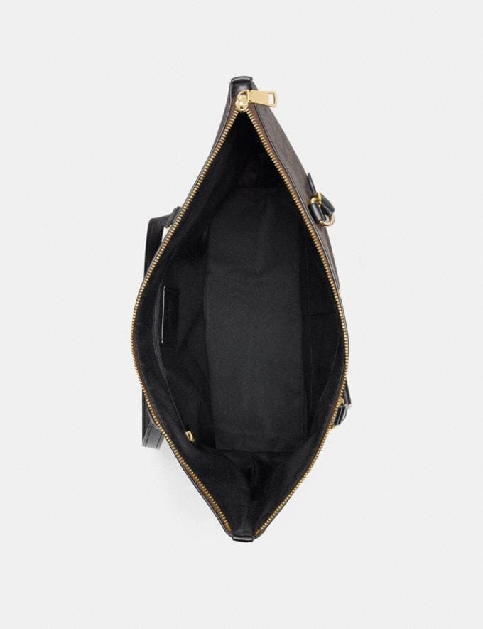 Coach Gallery Tote In Signature Canvas (Dark Brown)