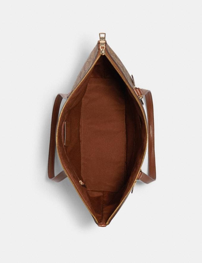 Coach Gallery Tote In Signature Canvas (Brown)