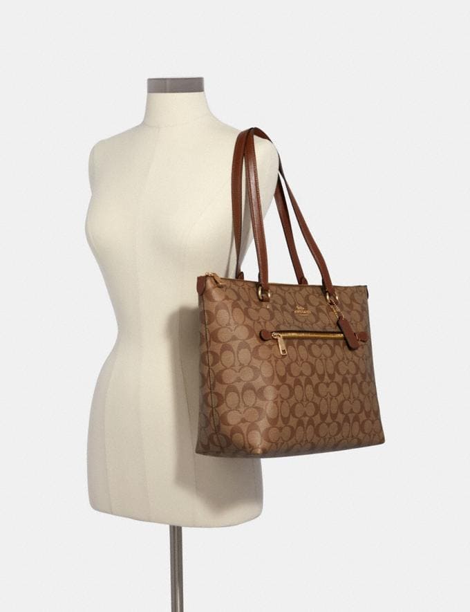 Coach Gallery Tote In Signature Canvas (Brown)