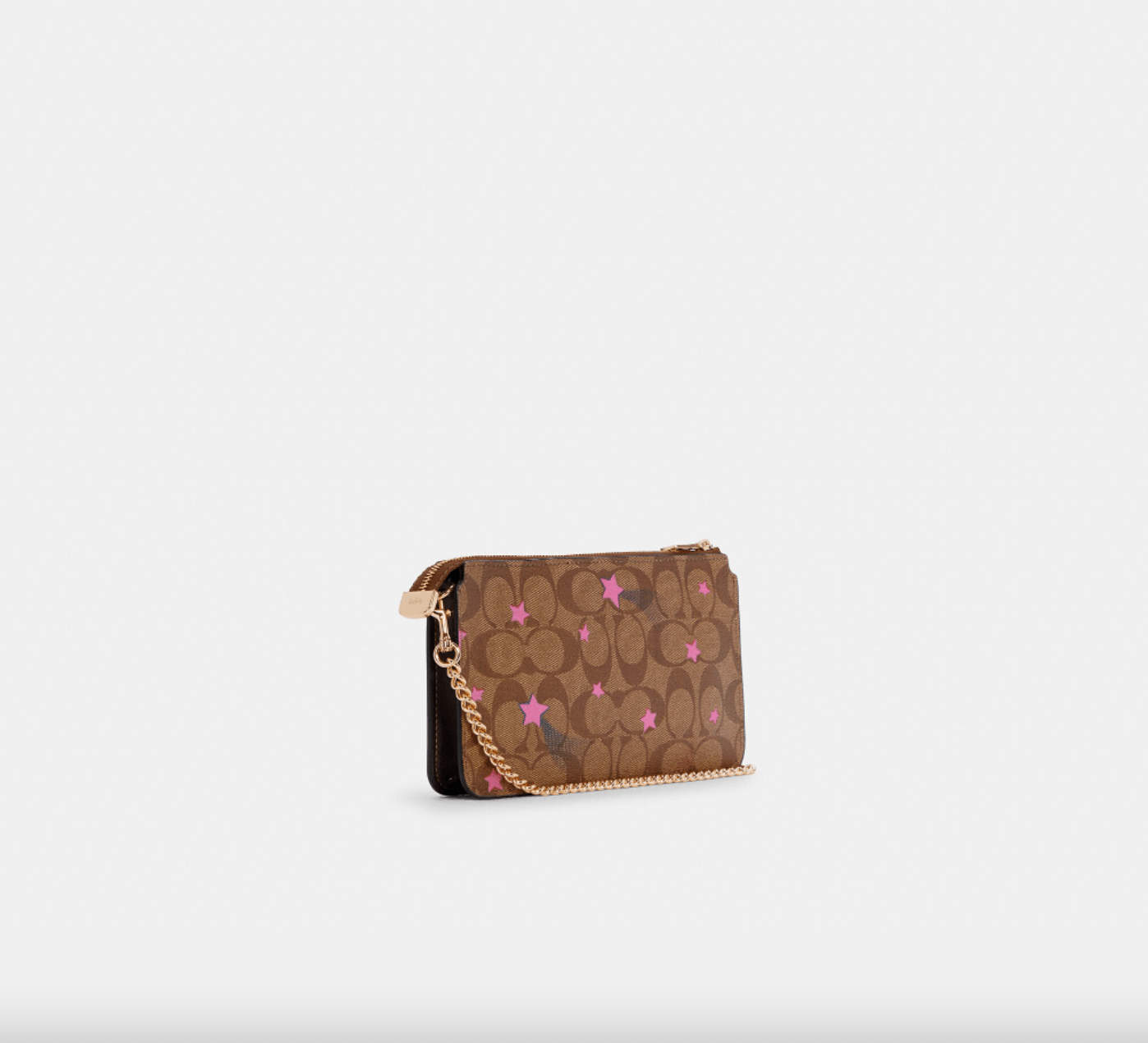 Coach Poppy Crossbody With Card Case In Signature Canvas With Disco Star Print