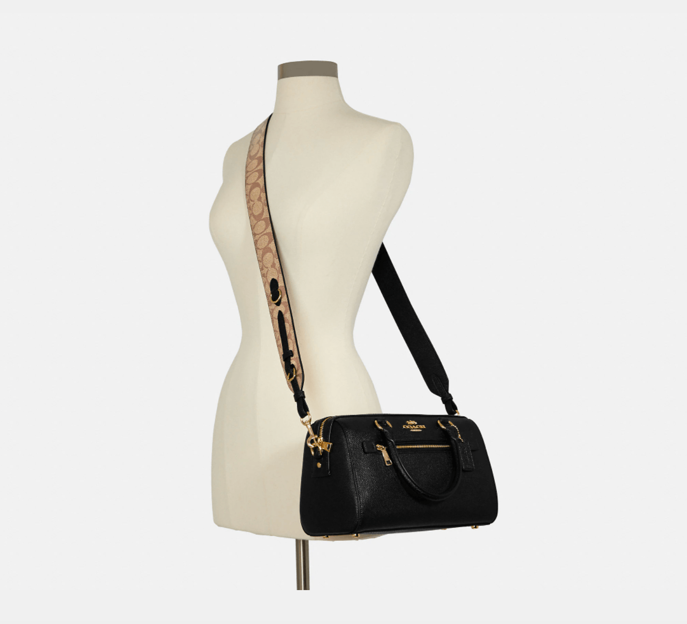Coach Rowan Satchel With Signature Canvas Detail