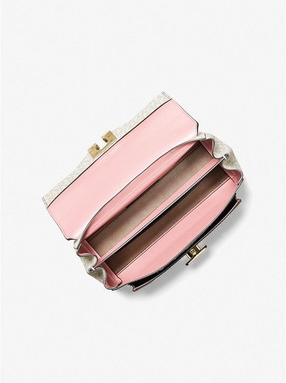 Michael Kors Lita Medium Two-Tone Logo Crossbody Bag (Powder Blush/Multi)