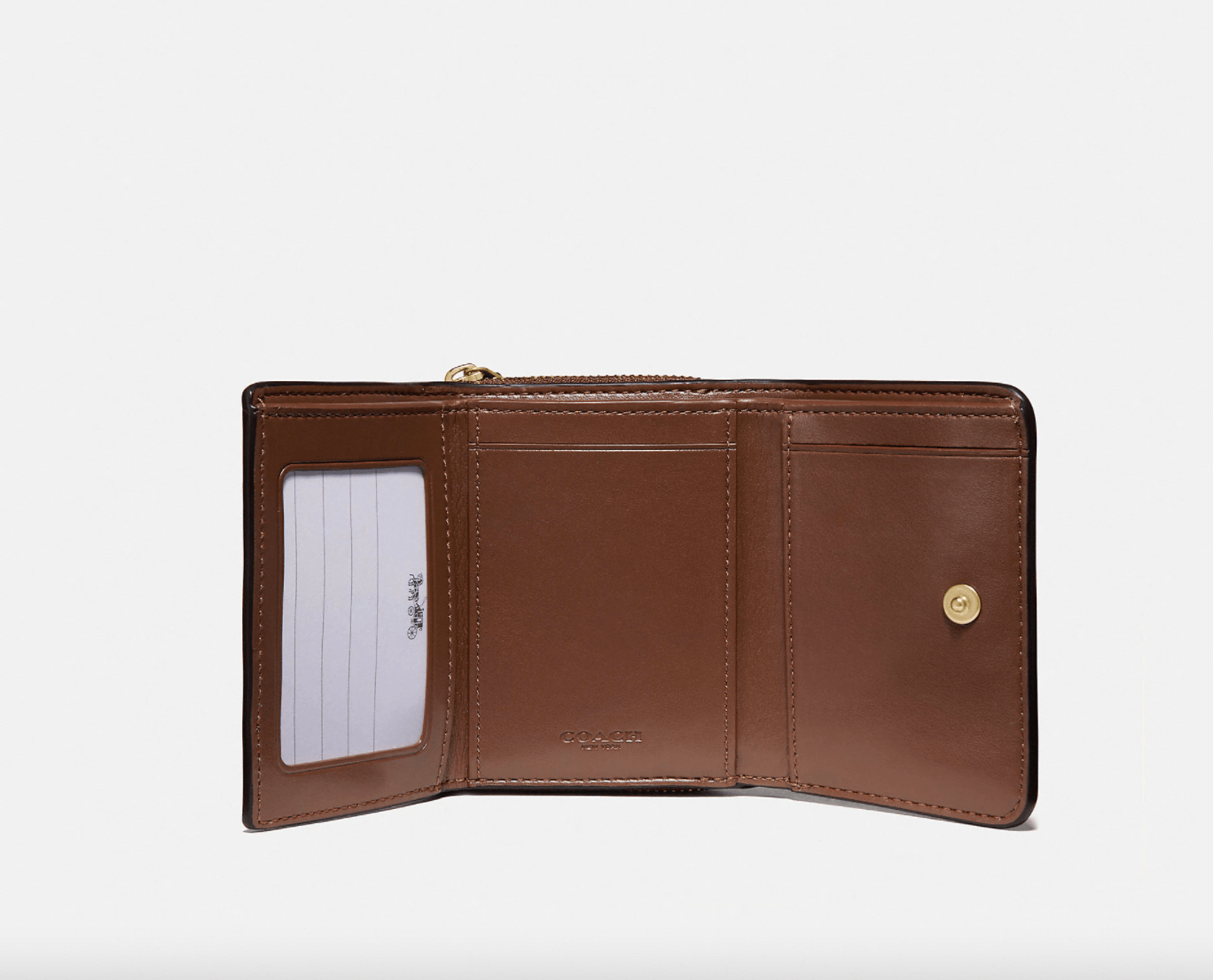 Coach Small Trifold Wallet In Signature Canvas
