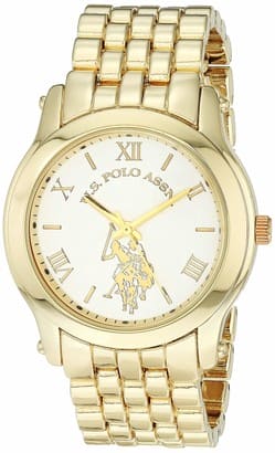 U.S. Polo Assn. Women's Quartz Watch with Alloy Strap, Gold