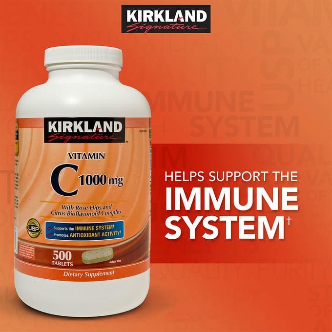 Kirkland Signature Timed Release Vitamin C 1000 mg - 500 Tablets