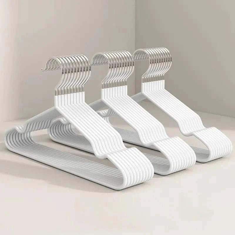 10PCS Heavy Duty Non-Slip Metal Coat Hangers with Round NotchesHangersMERRIA