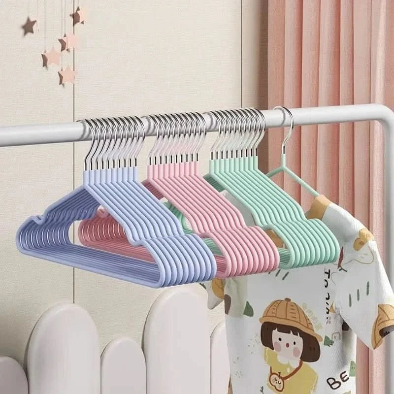 10PCS Heavy Duty Non-Slip Metal Coat Hangers with Round NotchesHangersMERRIA
