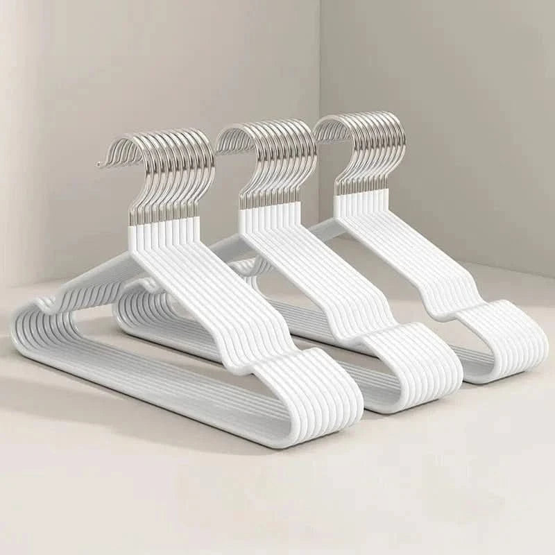 10PCS Heavy Duty Non-Slip Metal Coat Hangers with Round NotchesHangersMERRIA