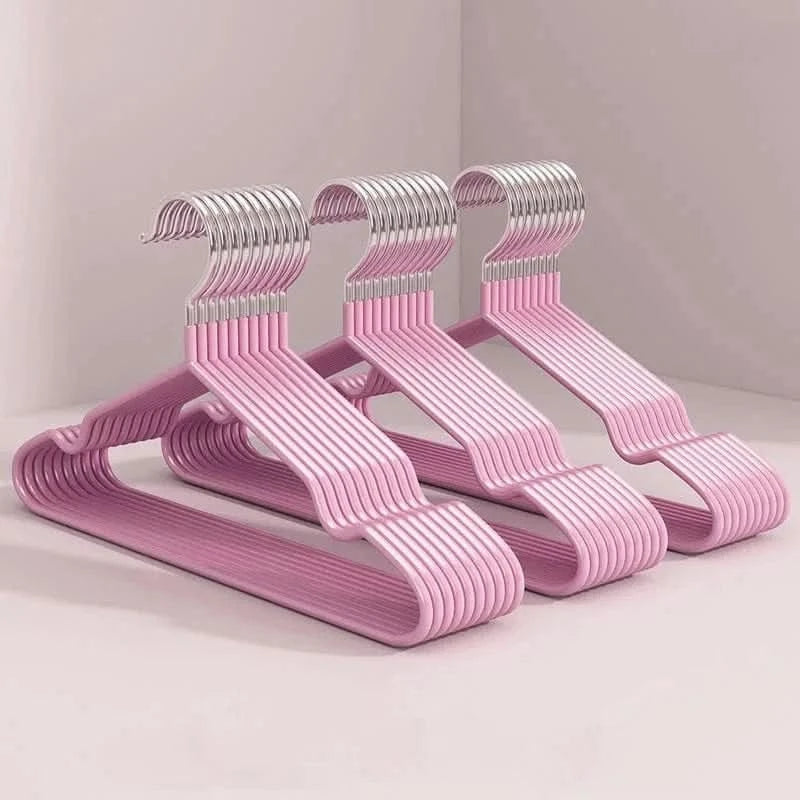 10PCS Heavy Duty Non-Slip Metal Coat Hangers with Round NotchesHangersMERRIA