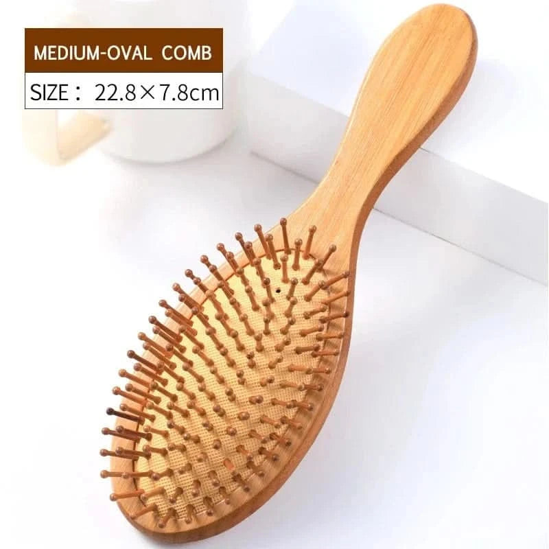 Air Cushion Massage Comb for Straight Hair - Bamboo Care Comb - MERRIAHair EssentialMERRIA