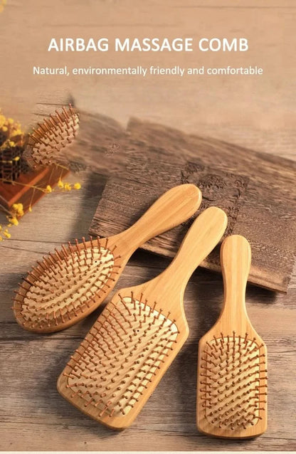 Air Cushion Massage Comb for Straight Hair - Bamboo Care Comb - MERRIAHair EssentialMERRIA