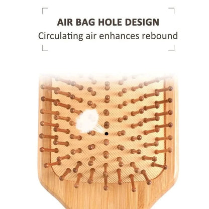 Air Cushion Massage Comb for Straight Hair - Bamboo Care Comb - MERRIAHair EssentialMERRIA