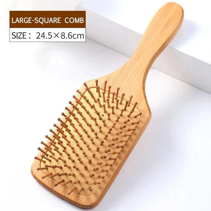 Air Cushion Massage Comb for Straight Hair - Bamboo Care Comb - MERRIAHair EssentialMERRIA