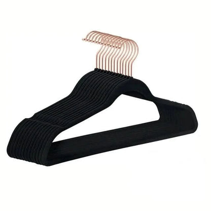 Golden Hook Flocking Hangers - Non-Slip Velvet for Adult Wardrobe Storage - MERRIAMERRIA43cm Seamless Flocking Hangers
