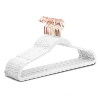 Golden Hook Flocking Hangers - Non-Slip Velvet for Adult Wardrobe Storage - MERRIAMERRIA43cm Seamless Flocking Hangers