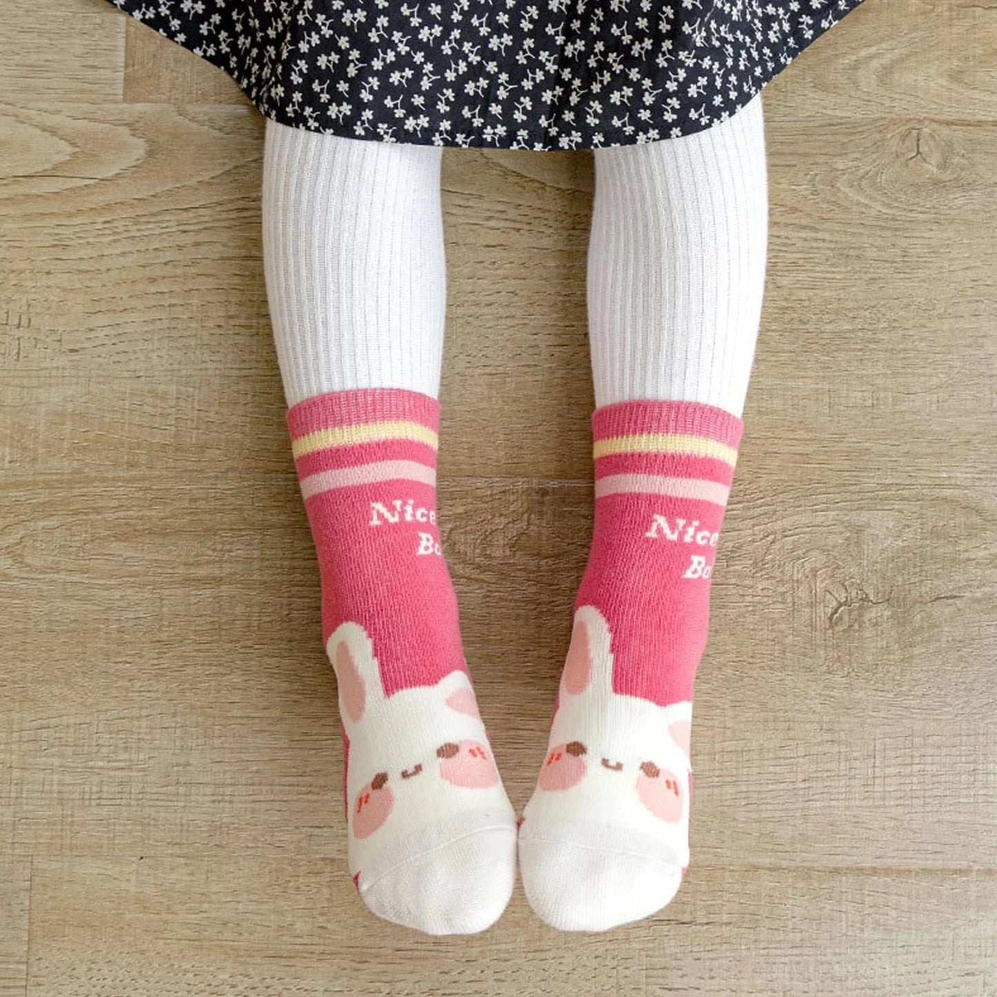 Cartoon Flowers Kids Non-slip Cotton Socks - Pack of 5 - MERRIAKids SocksMERRIA