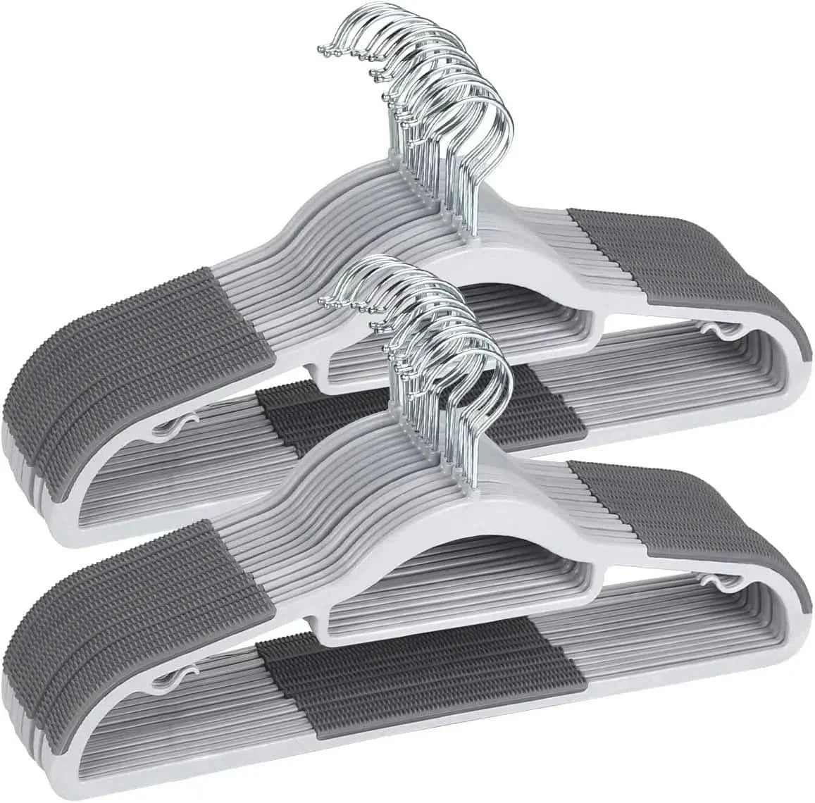 50-Pack Heavy Duty Non-Slip Plastic Hangers - Space-Saving Closet OrganizerHangersMERRIA