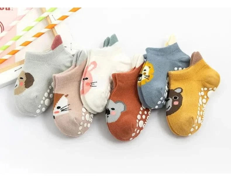 Soft Cotton Non-Slip Cartoon Baby Socks - Set of 6 (0-5Y) - MERRIABaby SocksMERRIA